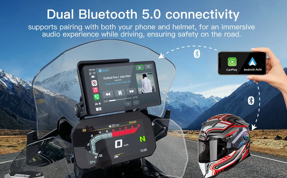 LBC Moto BMW BM300 Replacement Display Only Screen Unit for Motorcycle Dash Cam & Navigation System