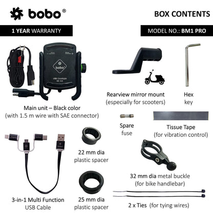 BOBO BM1 PRO Jaw-Grip Mobile Holder (Silver)-BB-BM-001-011004
