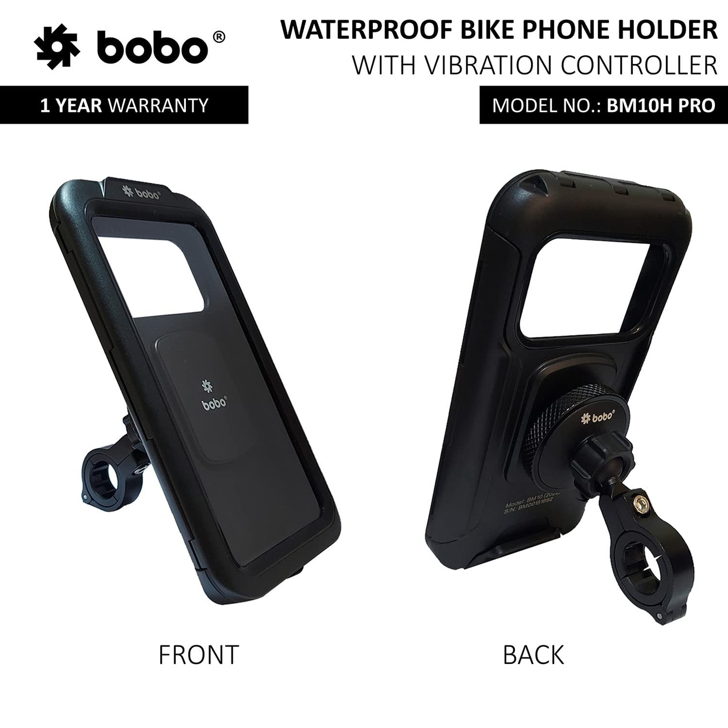 BOBO BM10H PRO Waterproof Mobile Holder with Vibration Controller - Riders Junction