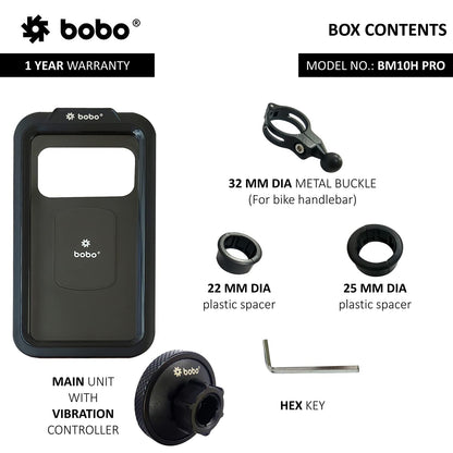 BOBO BM10H PRO Waterproof Mobile Holder with Vibration Controller - Riders Junction