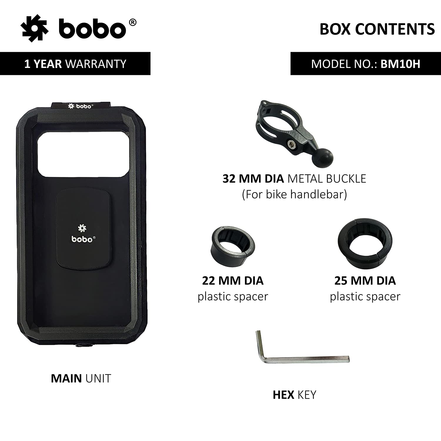 BOBO BM10H Fully Waterproof Phone Holder Motorcycle Mobile Mount - Riders Junction