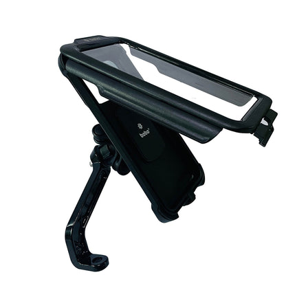 BOBO BM10M Pro Plus Fully Waterproof Bike Cycle Phone Holder With Pro Plus Vibration Damper Motorcycle Mobile Mount Long Rearview Mirror Attachment-BB-BM-010-122001