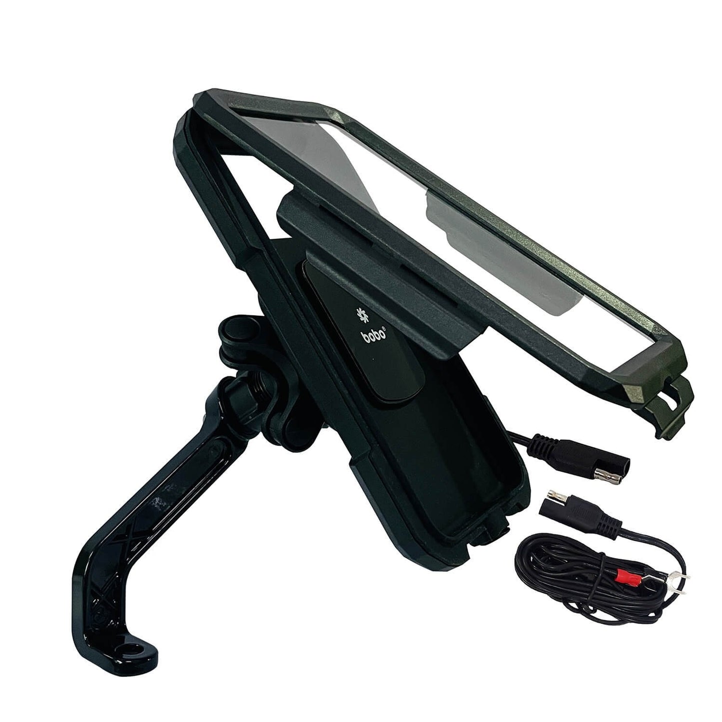 BOBO BM11H PRO PLUS Fully Waterproof Bike Phone Holder with PRO PLUS Vibration Damper (with Fast 15W Wireless Charger USB-C InputOutput Port) Motorcycle Mobile Mount-BB-BM-011-122001