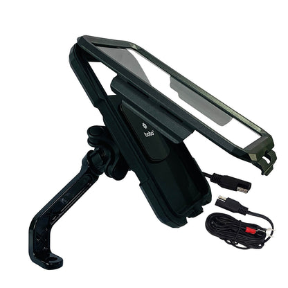 BOBO BM11H PRO PLUS Fully Waterproof Bike Phone Holder with PRO PLUS Vibration Damper (with Fast 15W Wireless Charger USB-C InputOutput Port) Motorcycle Mobile Mount-BB-BM-011-122001