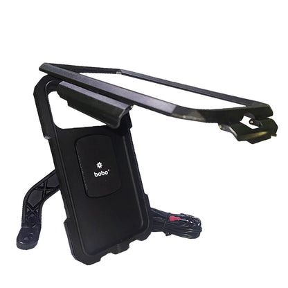 BOBO BM11M Fully Waterproof Bike Phone Holder with Fast 15W Wireless Charger USB-C Input/Output Port Motorcycle Mobile Mount-BB-BM-011-101001