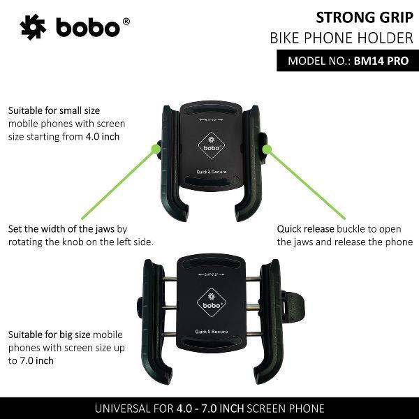 BOBO BM14 PRO X Quick Release Motorcycle Mobile Mount with Enhanced BM4 PRO Vibration Controller