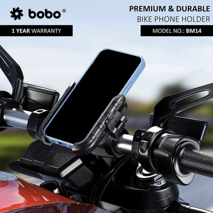 BOBO BM14 Quick Release Enhanced BM4 Bike / Cycle Phone Holder Motorcycle Mobile Mount (Red)-BB-BM-014-001002
