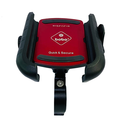 BOBO BM14 Quick Release Enhanced BM4 Bike Cycle Phone Holder Motorcycle Mobile Mount (Red)-BB-BM-014-001002