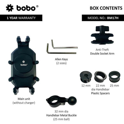 BOBO BM17 Anti-Vibration Bike / Cycle Phone Holder Motorcycle Mobile Mount - Riders Junction