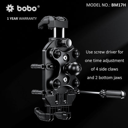 BOBO BM17M PRO Handlebar (or Mirror) Anti-Vibration Bike / Cycle Phone Holder Motorcycle Mobile Mount-BB-BM-017-102001