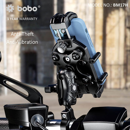 BOBO BM17M PRO Handlebar (or Mirror) Anti-Vibration Bike / Cycle Phone Holder Motorcycle Mobile Mount-BB-BM-017-102001