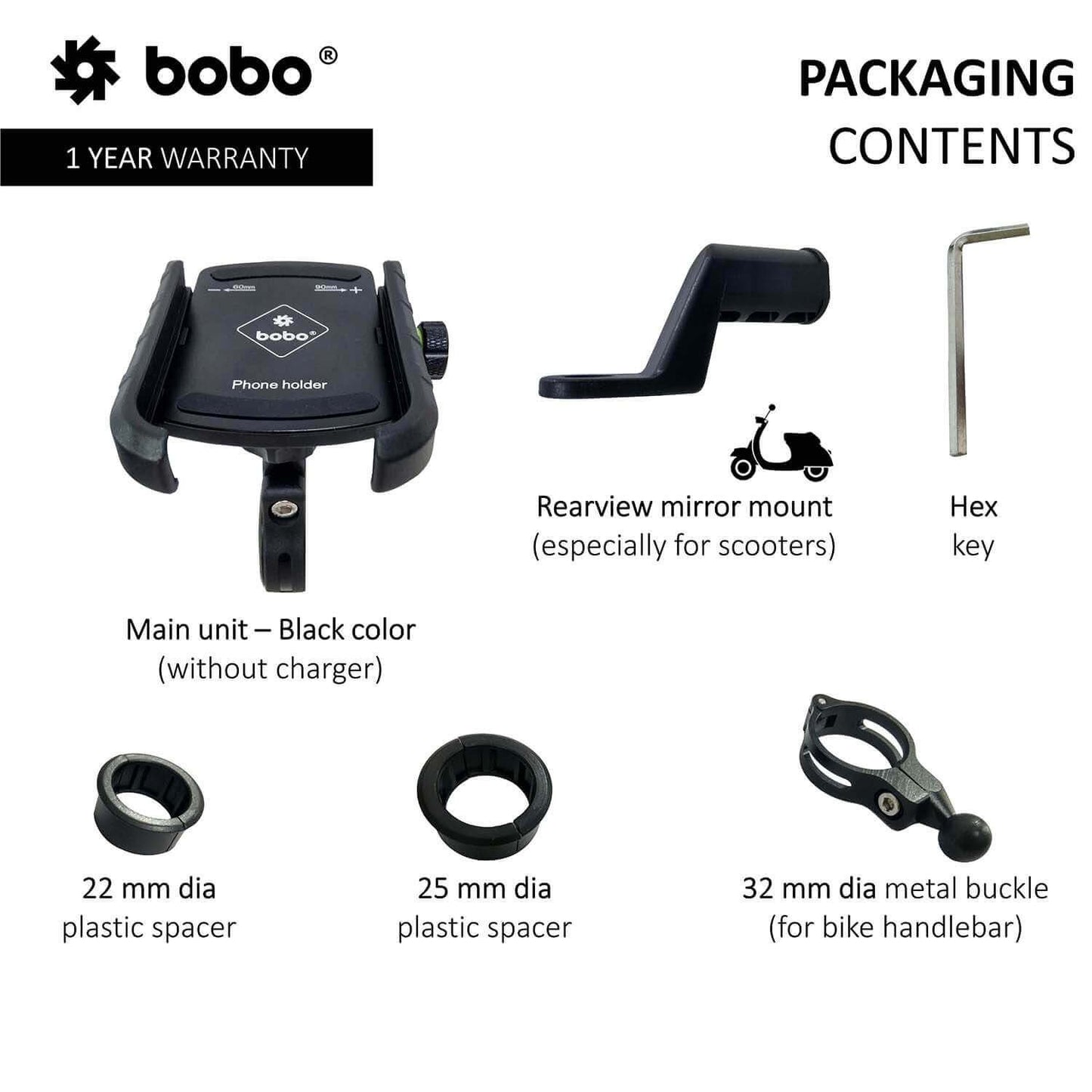 BOBO BM4 Jaw-Grip Bike Cycle Phone Holder Motorcycle Mobile Mount-BB-BM-004-001001