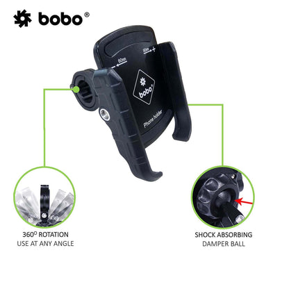 BOBO BM4 Jaw-Grip Bike / Cycle Phone Holder Motorcycle Mobile Mount (Orange)-BB-BM-004-001005