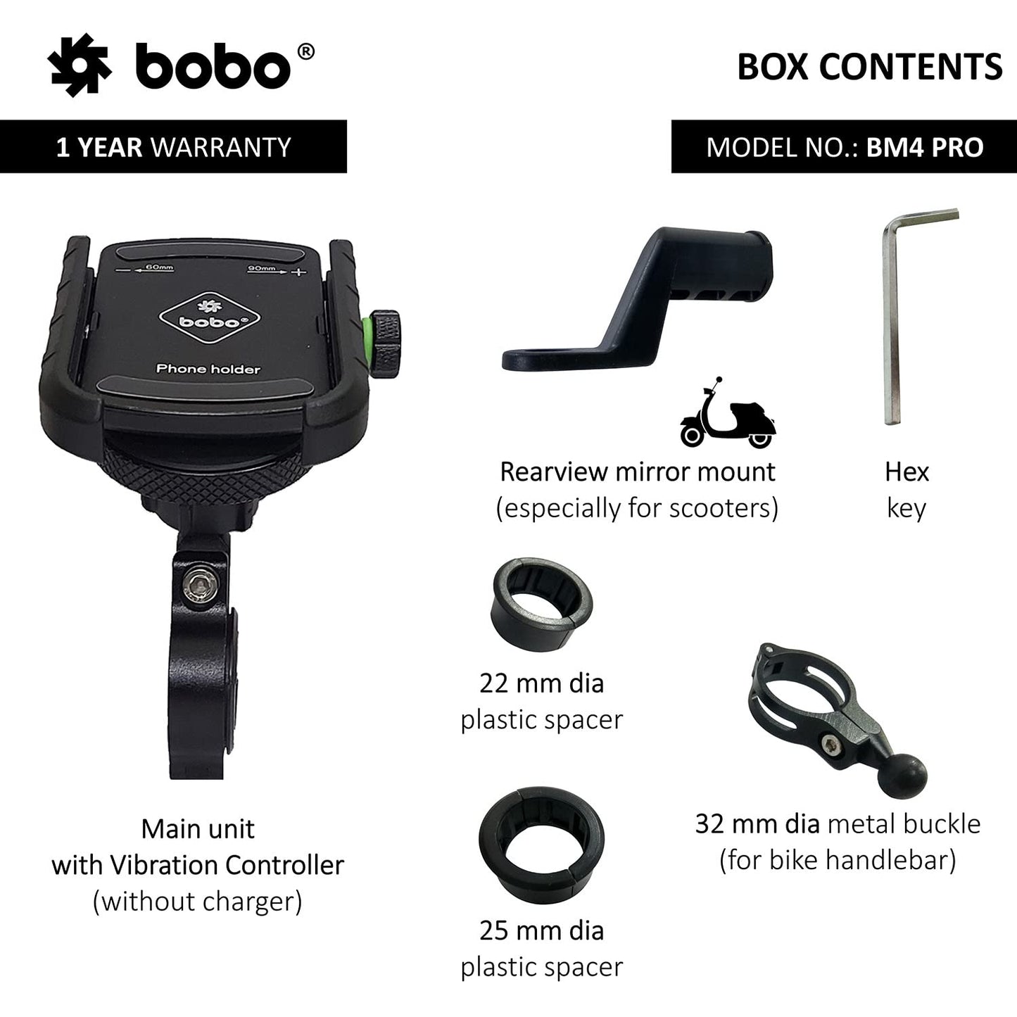 BOBO BM4 PRO Jaw-Grip Mobile Holder - Riders Junction