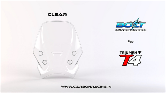 Carbon Racing BOLT Windscreen for Triumph Speed T4 - Clear (Windshield + Integrated GPS Mount + Number Plate Holder)
