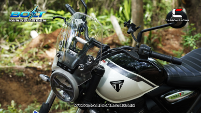 Carbon Racing BOLT Windscreen for Triumph T4 - Clear (Windshield + Integrated GPS Mount + Number Plate Holder)