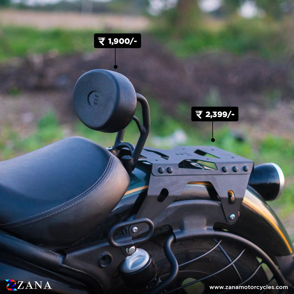 Backrest Oval Compatible with Luggage Rack for Super Meteor 650 by ZANA-ZI-8295