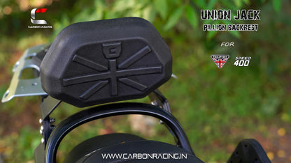 "Union Jack" Backrest for Triumph Speed 400 - Carbon Racing