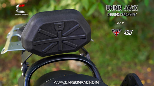 "Union Jack" Backrest for Triumph Speed 400 - Carbon Racing