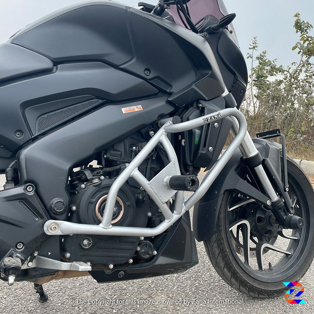 Bajaj Dominar 250/400(2019-2022) Silver Crash Guard with Slider Kustom - ZI-8142