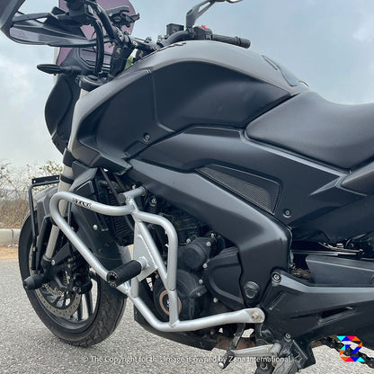 Bajaj Dominar 250/400(2019-2022) Silver Crash Guard with Slider Kustom - ZI-8142