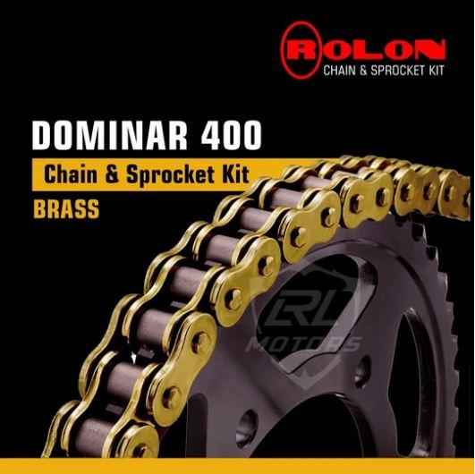 Bajaj Dominar 400 Rolon Brass Chain &amp; Sprocket Kit HXRC 269