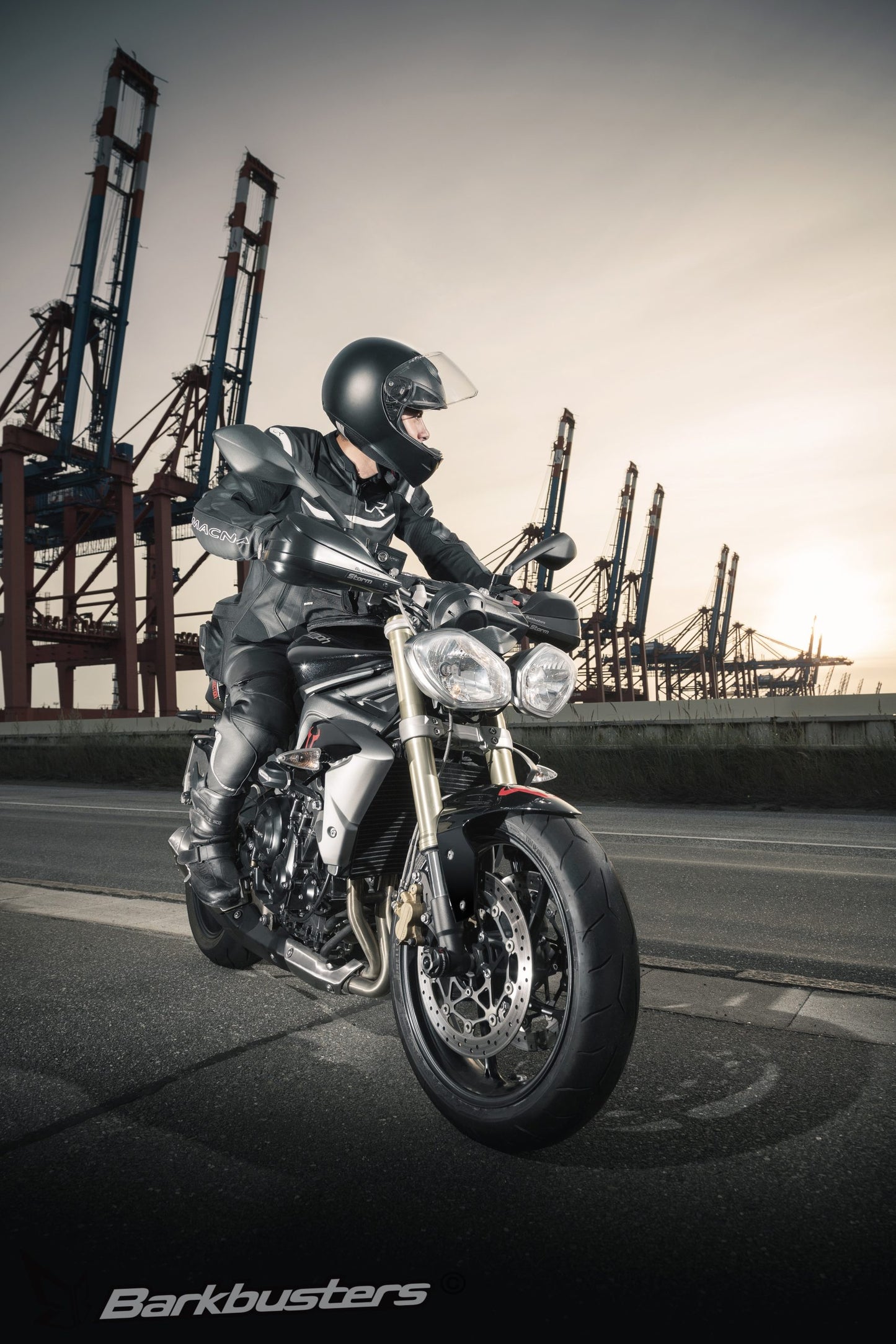 Barkbusters Storm Handguard - Single Point Clamp Mount (22mm)-Black-STM-001-00-BK