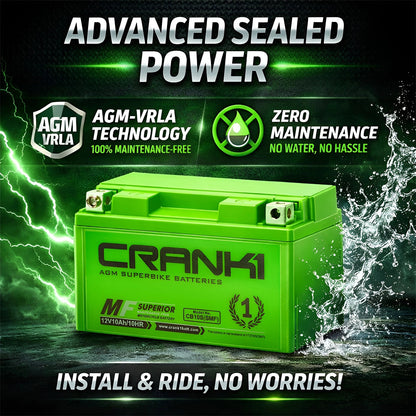 Battery For Ducati Monster 795 (2012-2025) - CB12B-BS - Factory Activated - CRANK1
