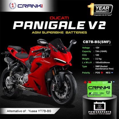 Battery For Ducati Panigale V2 - CB7B-BS - Factory Activated - CRANK1
