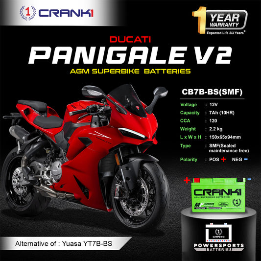 Battery For Ducati Panigale V2 - CB7B-BS - Factory Activated - CRANK1