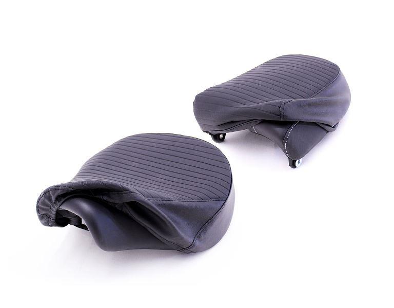 Black Pleated Seat Cover for Meteor 350-KXA00134
