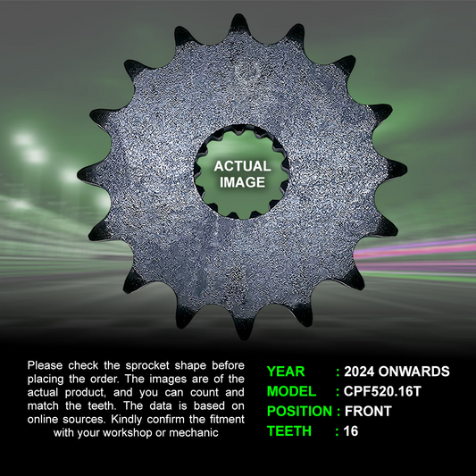 Sprocket For Triumph Tiger 900 Rally Pro (2024 Onwards) - Front - CPF520.16T - CRANK1