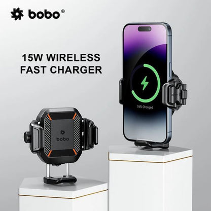 BOBO BM23H PRO Handlebar Mount Anti-Vibration Anti-Theft and 15W Wireless / 36W USB-C Charger