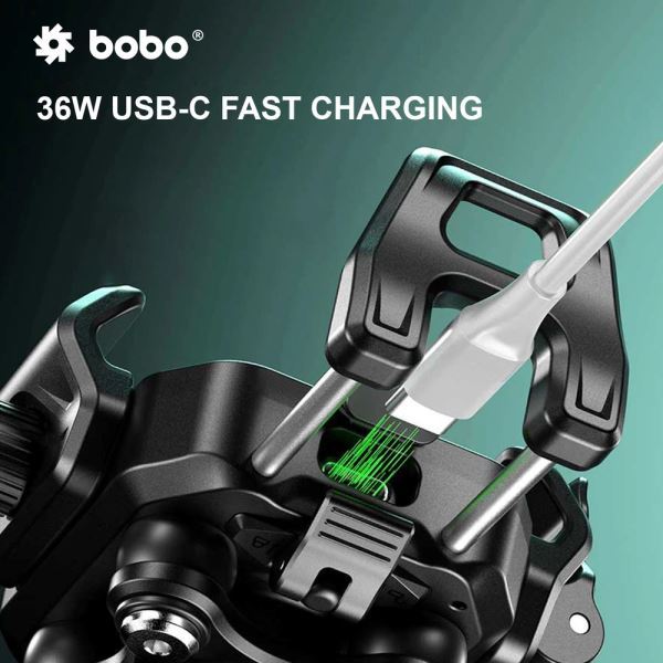BOBO BM23M PRO Rearview Mirror Mount Anti-Vibration Anti-Theft and 15W Wireless / 36W USB-C Charger