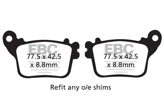 Brake Pads - FA436HH Fully Sintered - EBC - Riders Junction