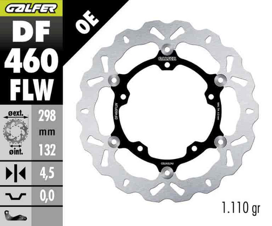 Brake disc Front Galfer WAVE FLOATING with Steel centre (DF460FLW)