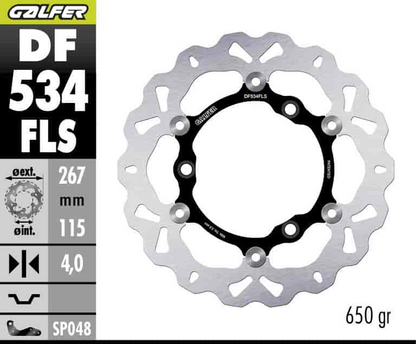 Brake disc Front Galfer WAVE FLOATING with Steel centre (DF534FLS)