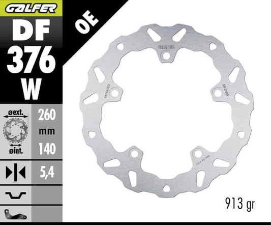 Brake disc Rear Galfer Wave fixed (DF376W)