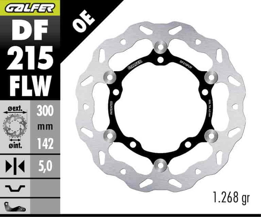 Brake disc Front Galfer WAVE FLOATING with Steel centre (DF215FLW)