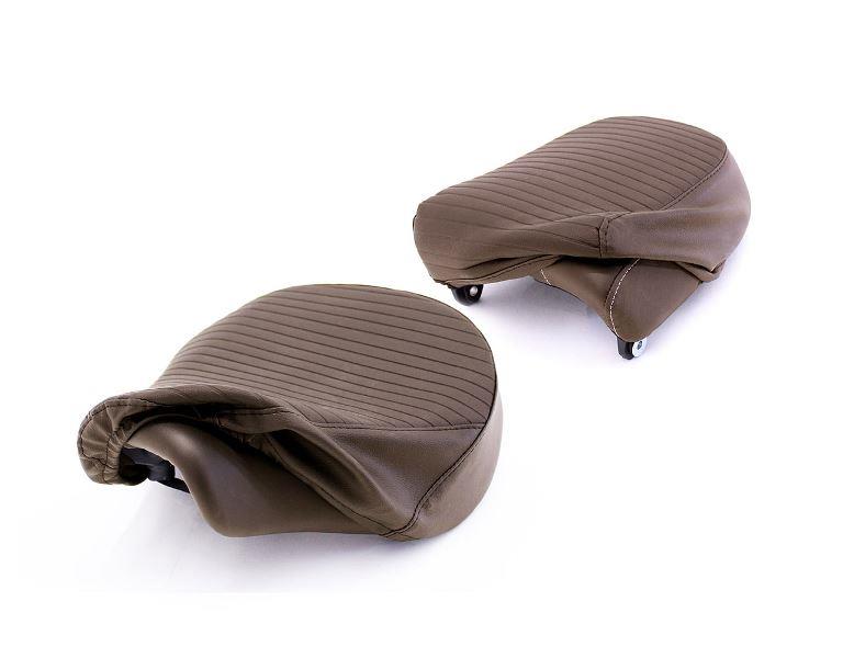 Brown Pleated Seat Cover for Meteor 350-KXA00135