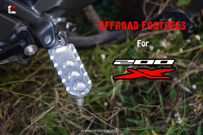 CNC Aluminium Off-Road Footpegs - CB 200X - Carbon Racing - Riders Junction