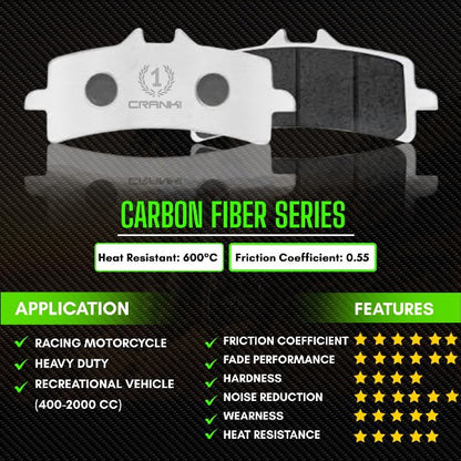 CRANK1 Carbon Brake Pads For Honda CBR 1000 RR Fireblade 2008-2013 - Rear - CFB634