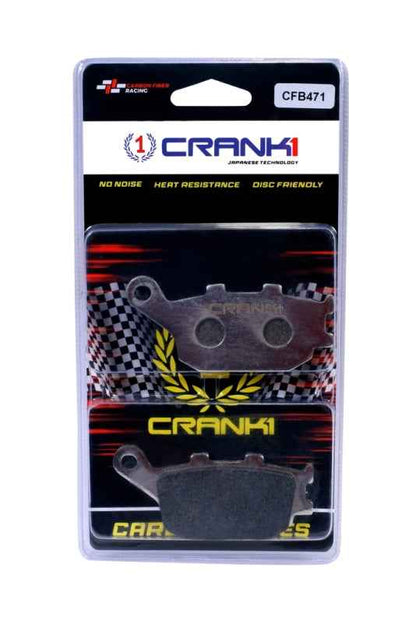 CRANK1 Carbon Brake Pads Rear Yamaha YZF R1 (2009-2014)-( CFB471 )-Rear