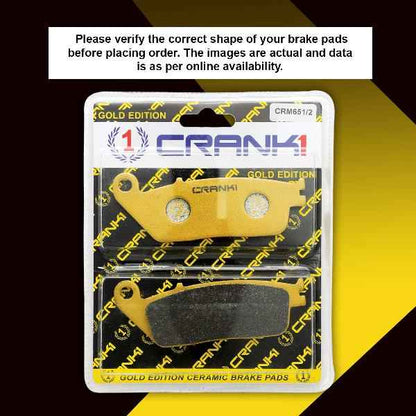 CRANK1 Ceramic Brake Pads Front for Honda CBR 250R ABS-CRM651/2