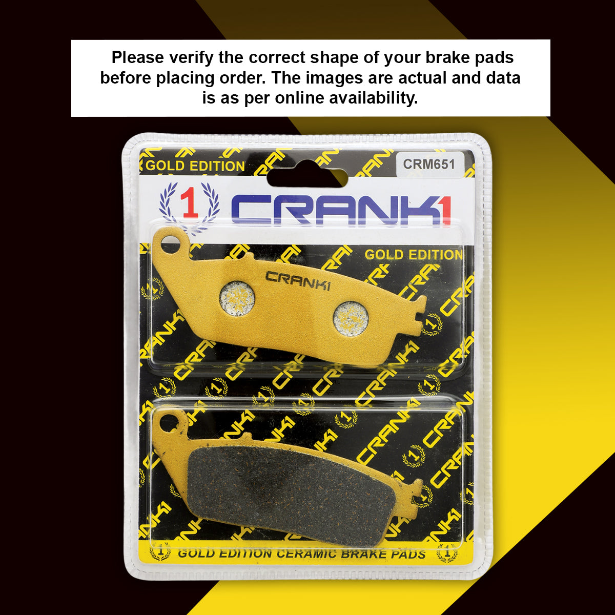 CRANK1 Brake Pad For Front Triumph Tiger 800-CRM651  (2 Sets)