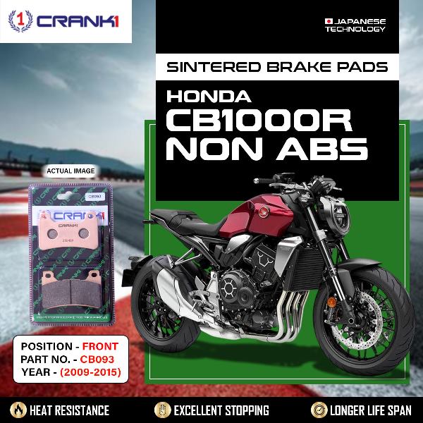 CRANK1 Brake Pads Front Honda CB1000R NON ABS (2009-2015)- CB093-2 Sets Required
