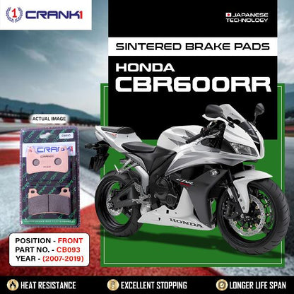 CRANK1 Brake Pads Front Honda CBR 600 RR (2007-2019)– CB093-2 Sets Required