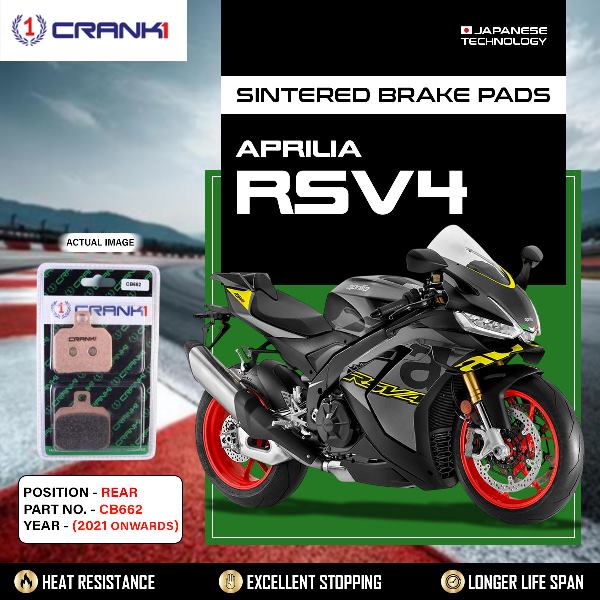 CRANK1 Brake Pads Rear Aprilia RSV4 2021 Onwards-CB662