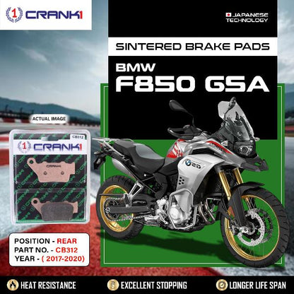 CRANK1 Brake Pads Rear BMW F850 GSA 2017-2020-CB312