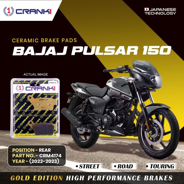 CRANK1 Brake Pads Rear For Bajaj Pulsar 150 (2022-2023)- Ceramic - CRM4174